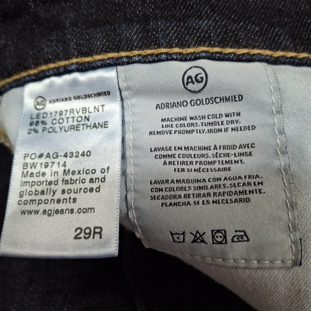 AG Adriano Goldschmied The Brett High Waisted Crop Straight Leg Jeans  Size 29 - Picture 12 of 16